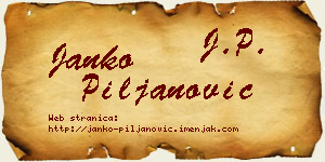 Janko Piljanović vizit kartica